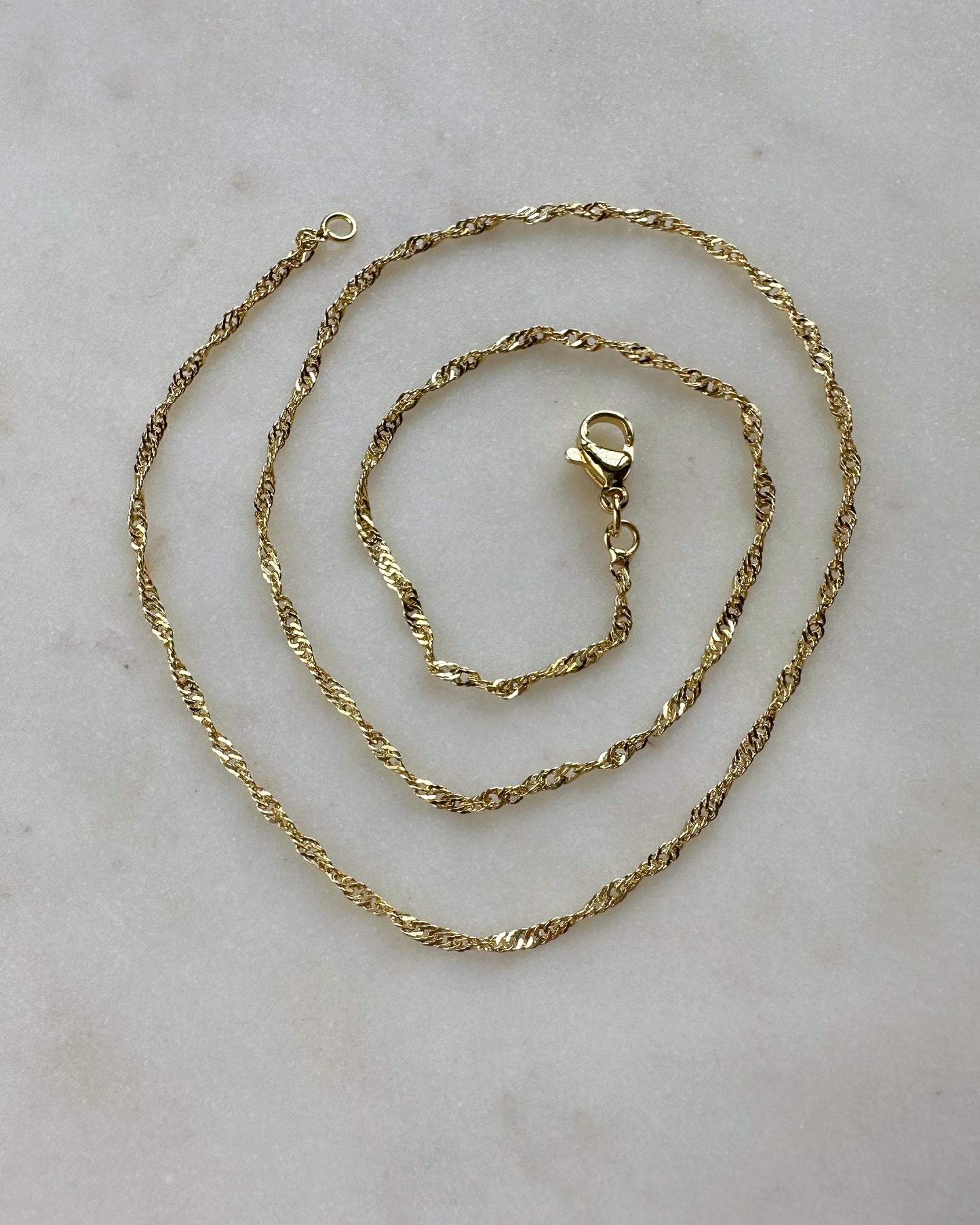 Golden Twist thin chain necklace
