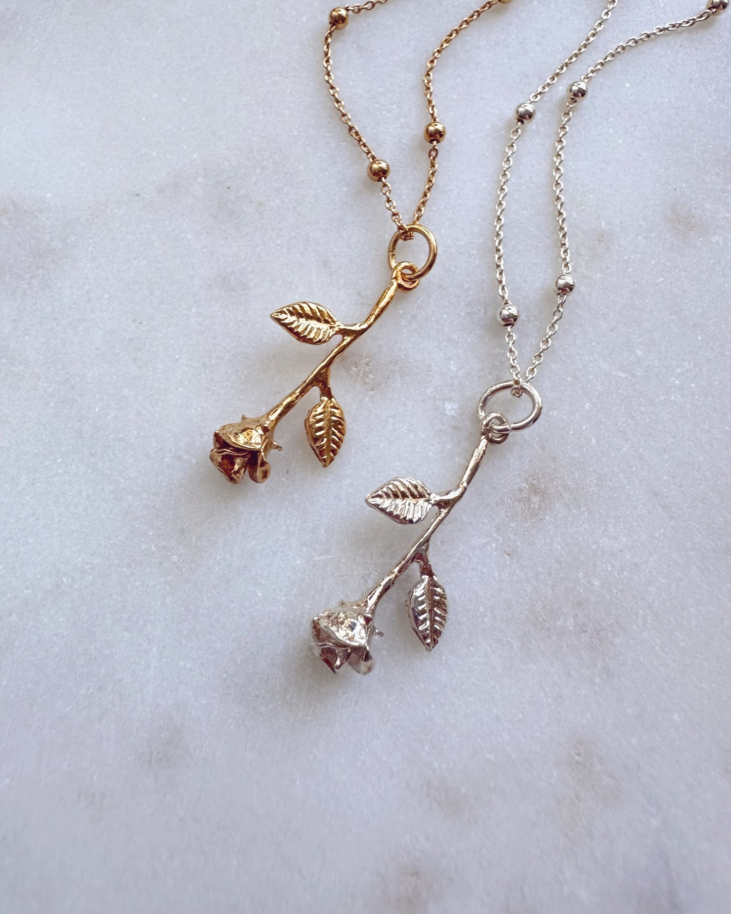 Beauty and the Beast Rose necklace
