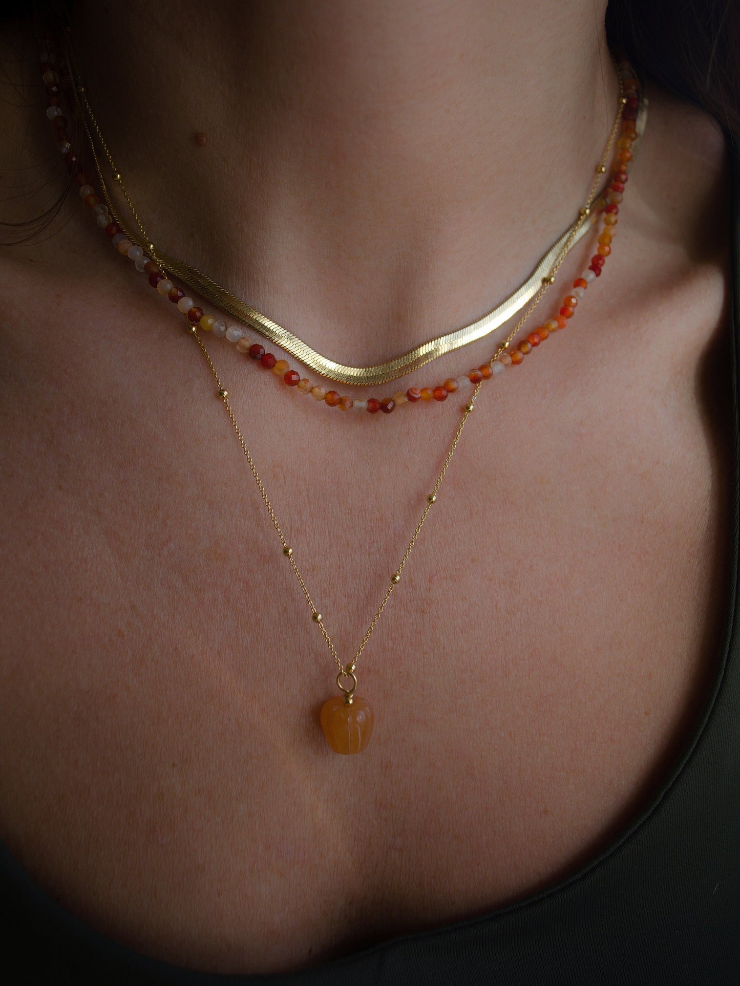 Stainless Steel Flat Snake Chain Necklace