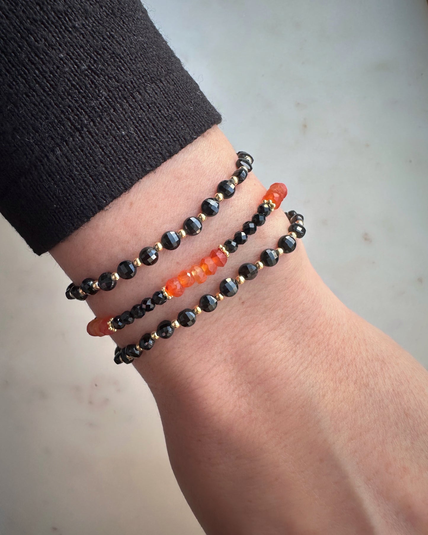 Black Spinel Coins bracelet