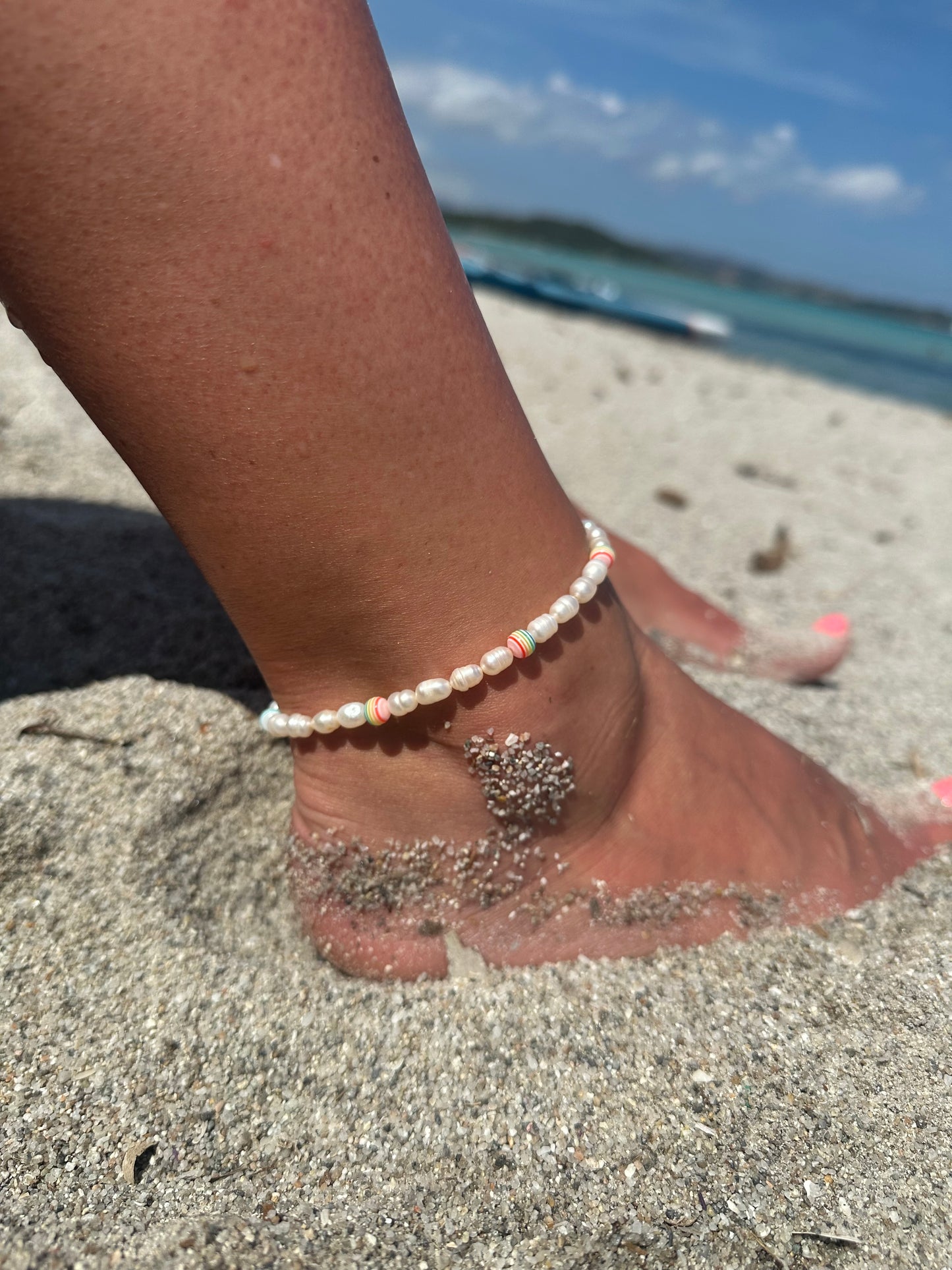 Rainbow Bubble Pearl anklet