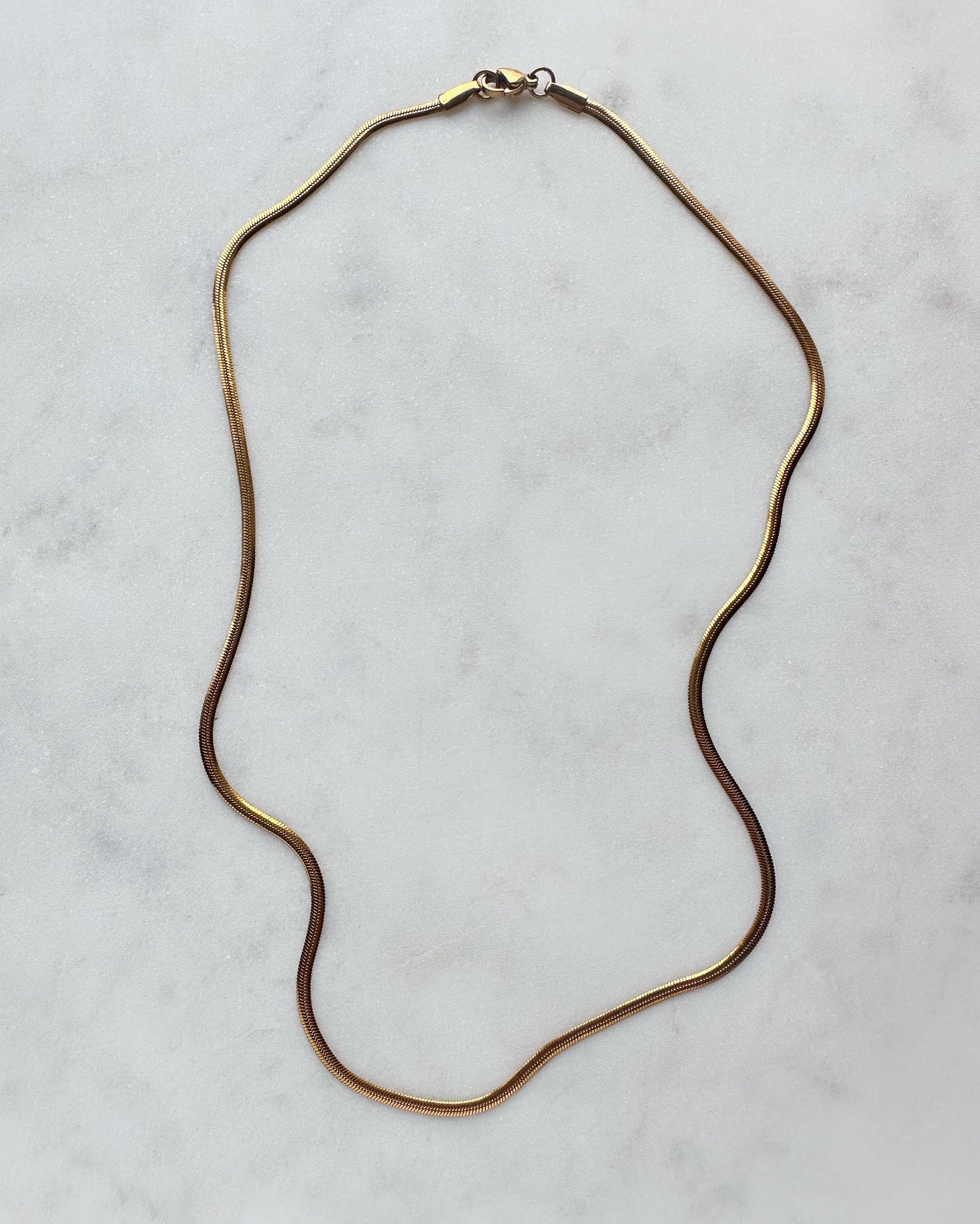 Stainless Steel Flat Snake Chain Necklace