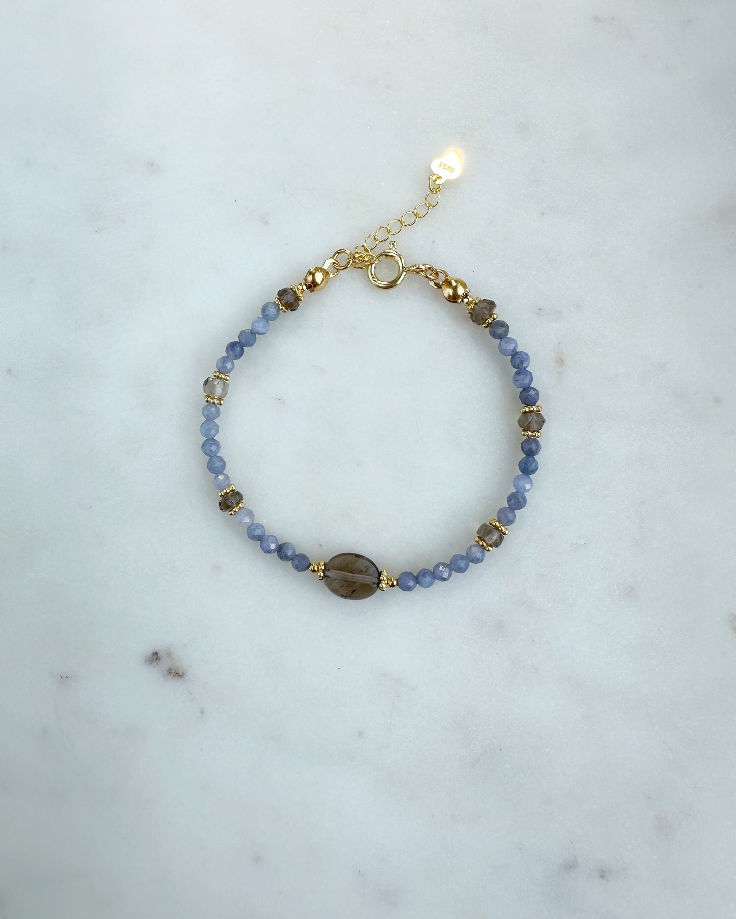 Harmony - Tanzanite and Smoky Quartz bracelet
