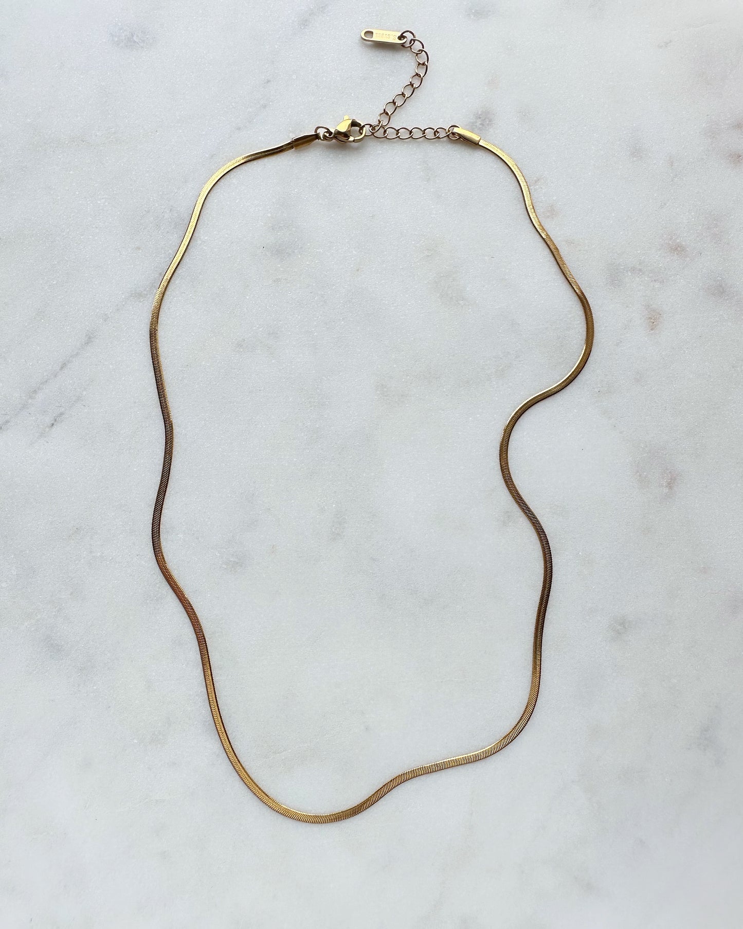 Stainless Steel Flat Snake Chain Necklace