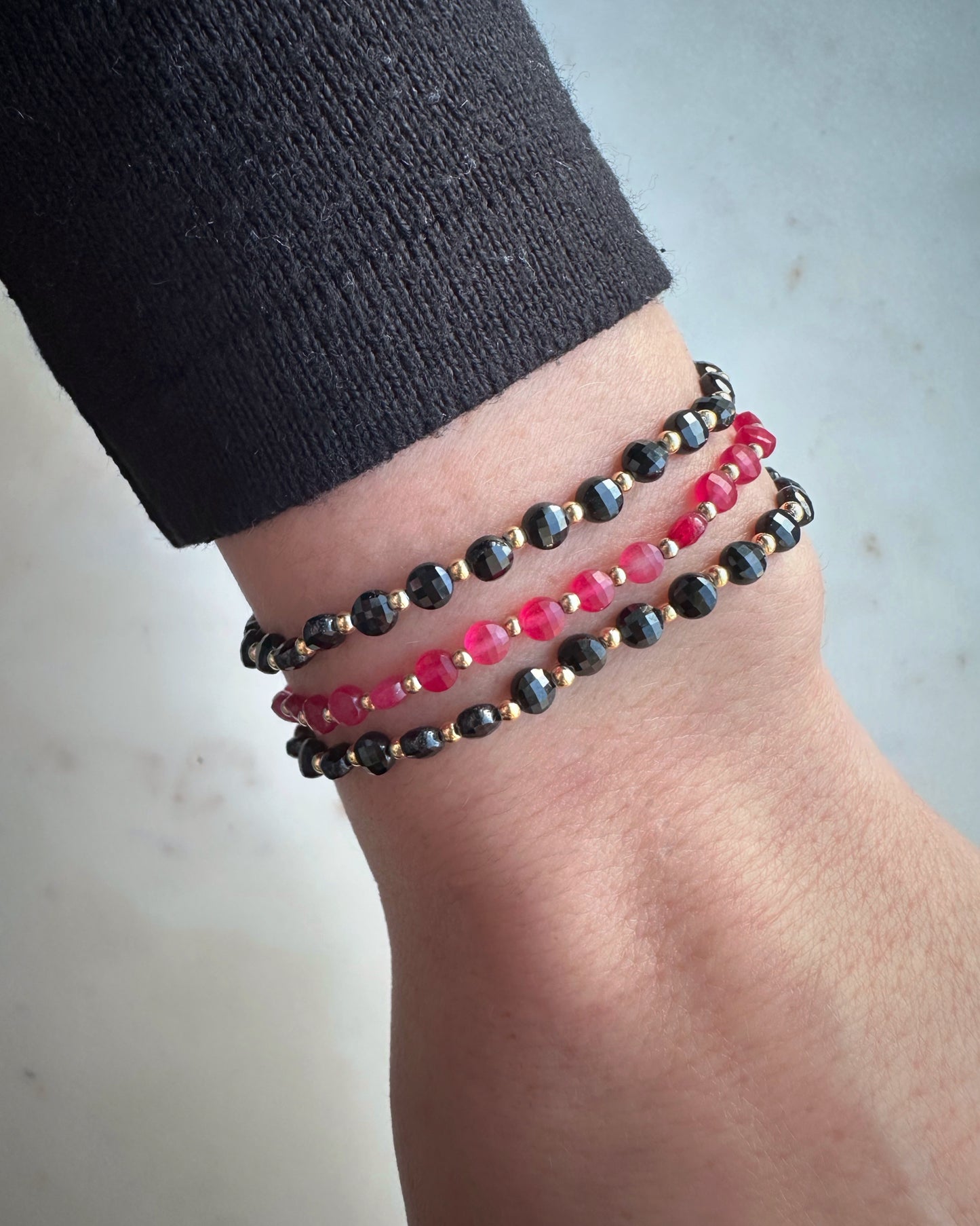 Black Spinel Coins bracelet