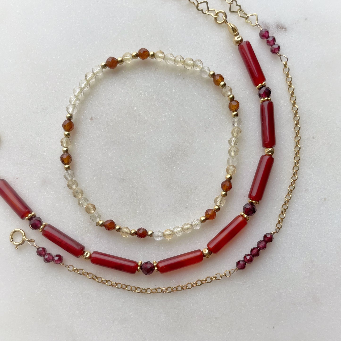 Garnet chain bracelet