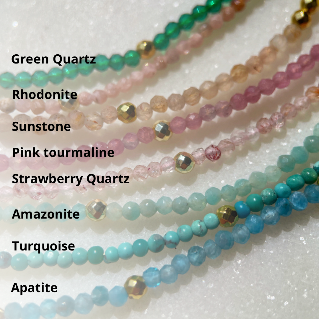 Seed beads crystal anklet