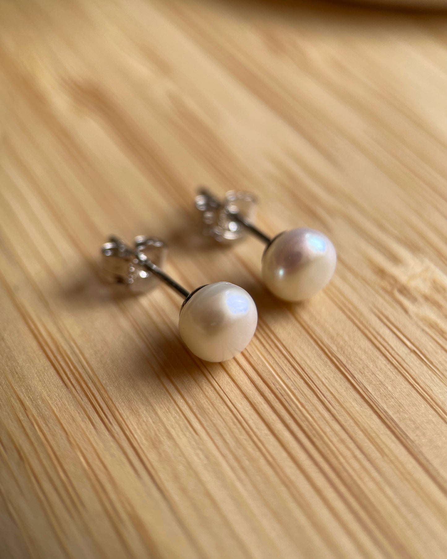 Pearl stud earrings