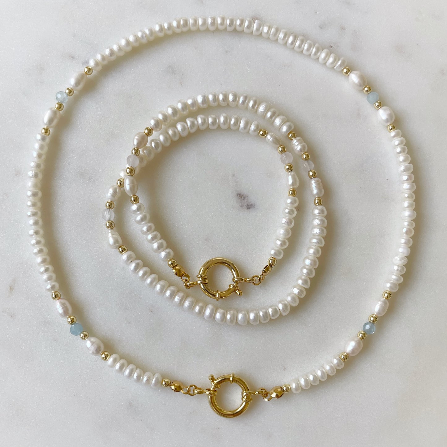 Aqua Pearls necklace