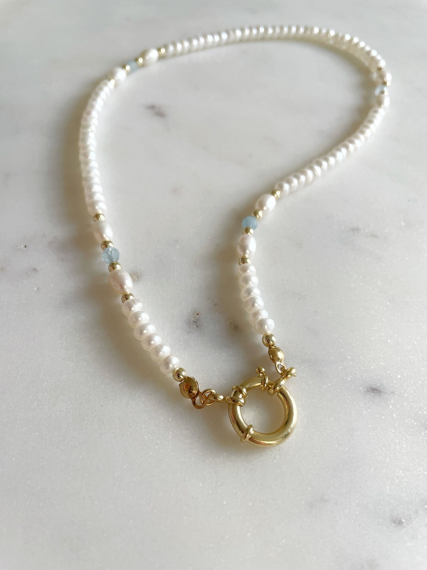 Aqua Pearls necklace