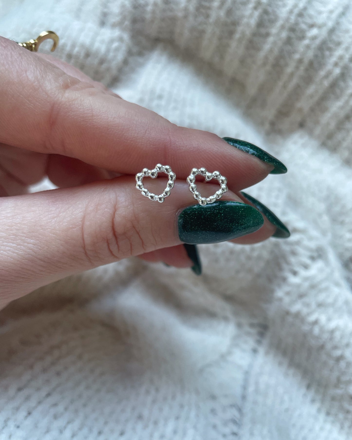 Bubble Heart stud earrings