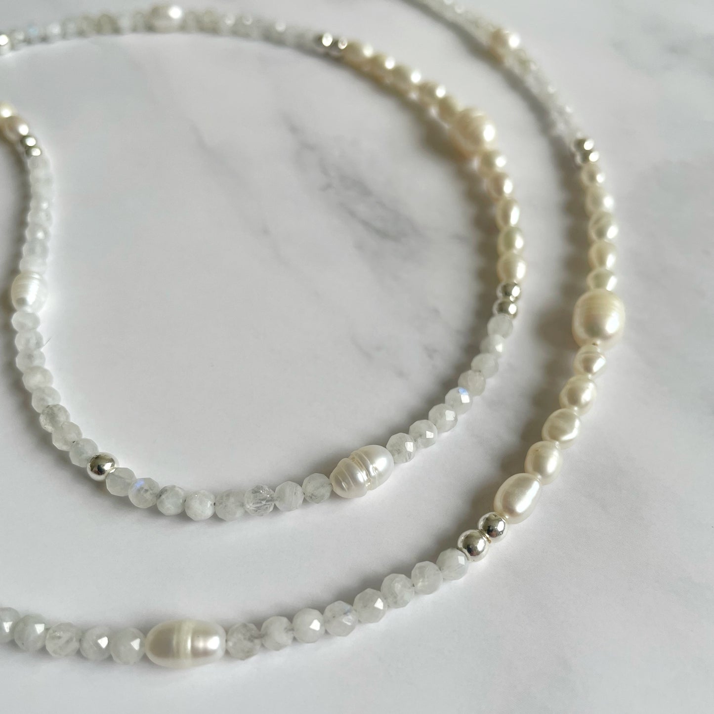 Moon teardrops glass chain