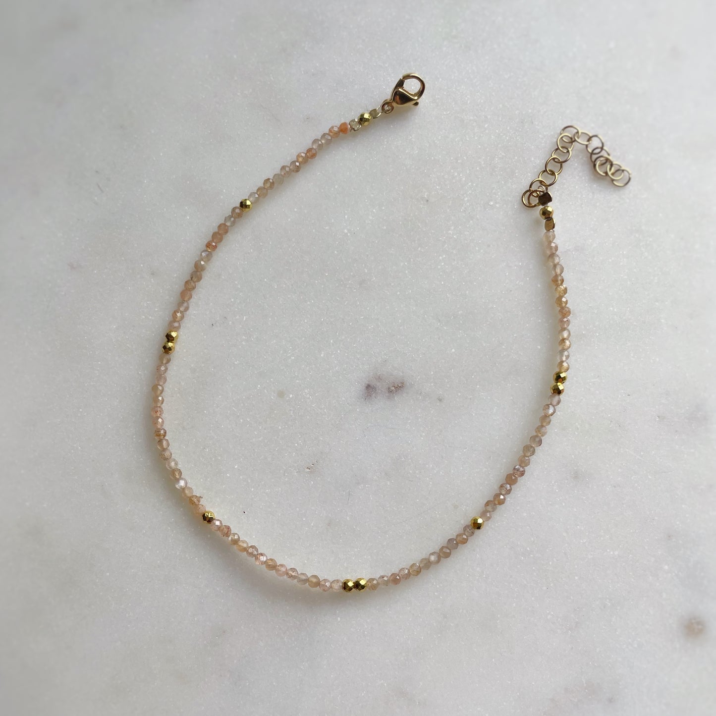 Seed beads crystal anklet