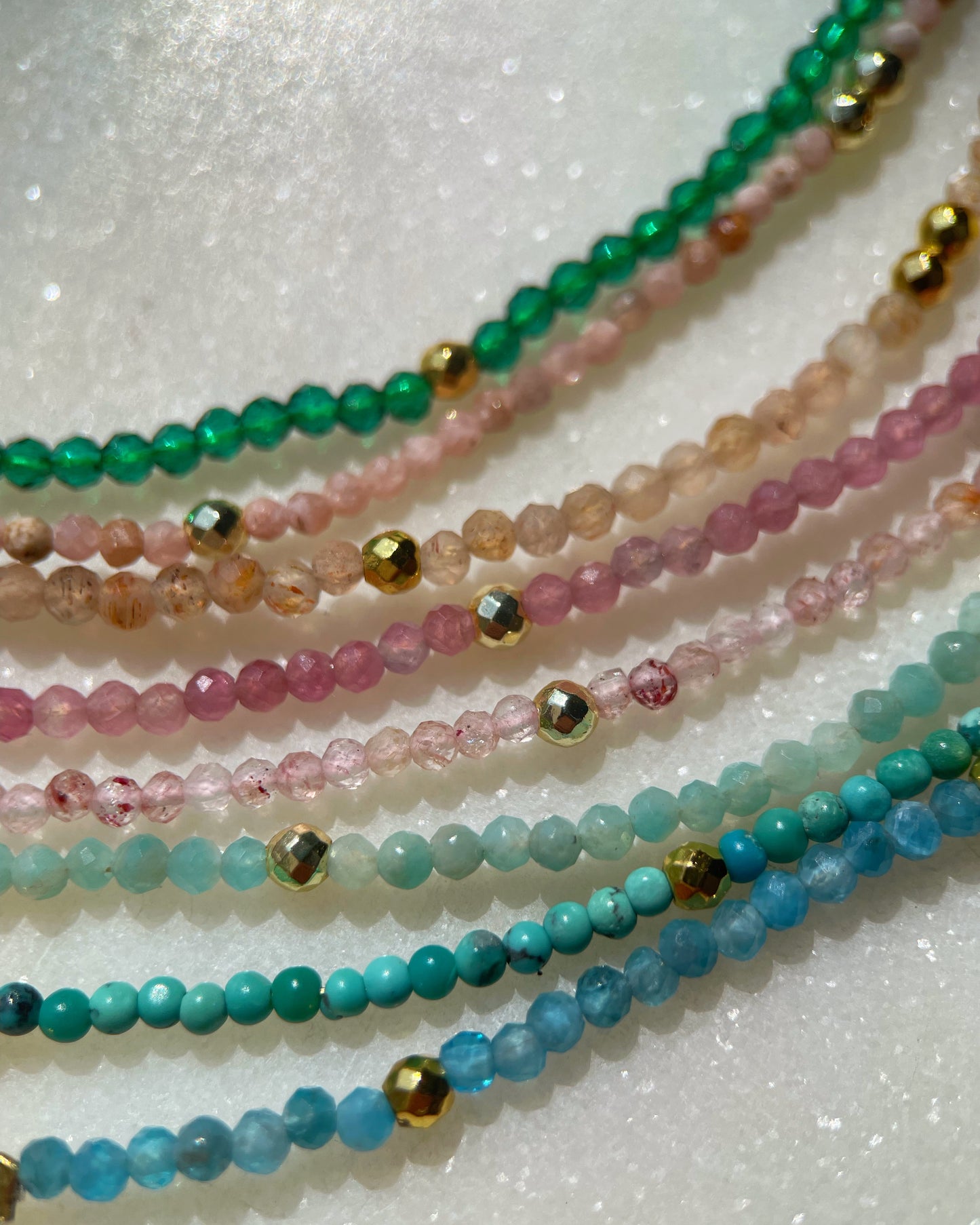 Seed beads crystal anklet