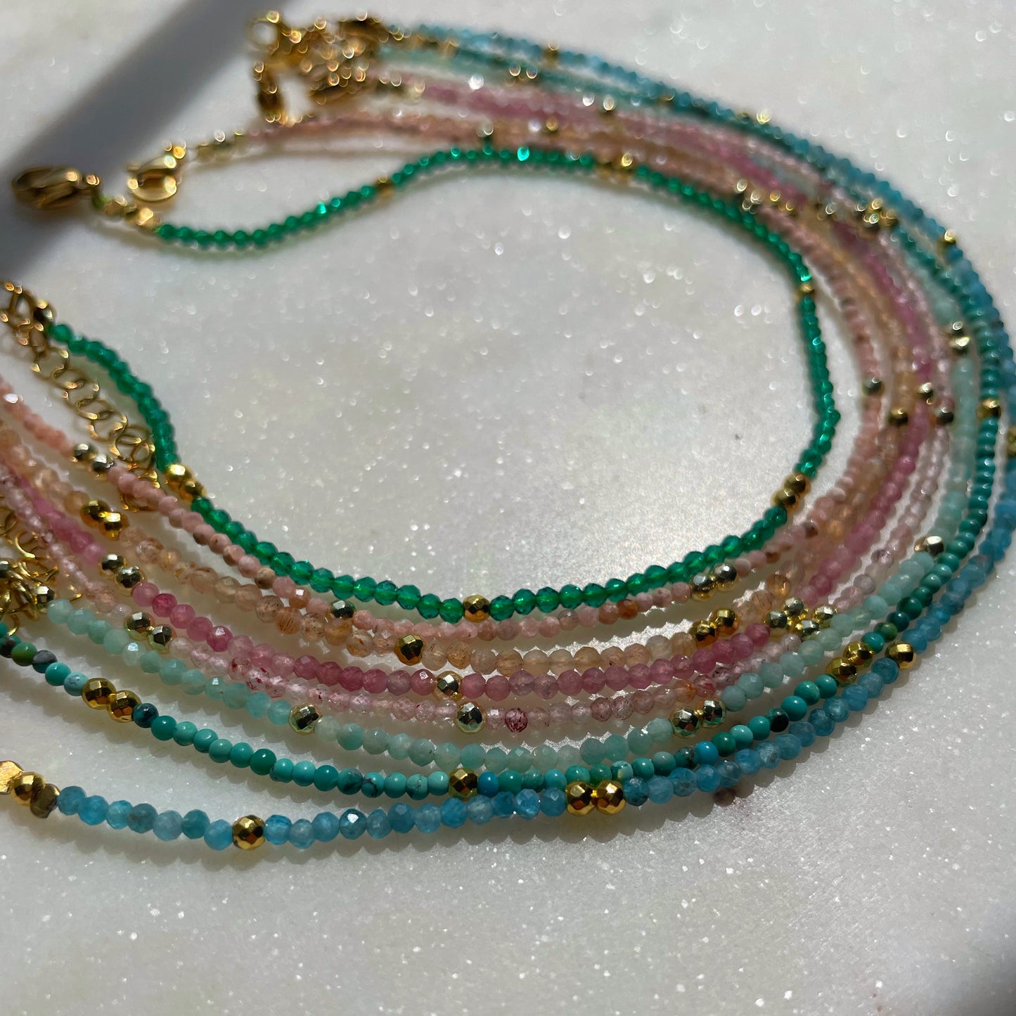 Seed beads crystal anklet
