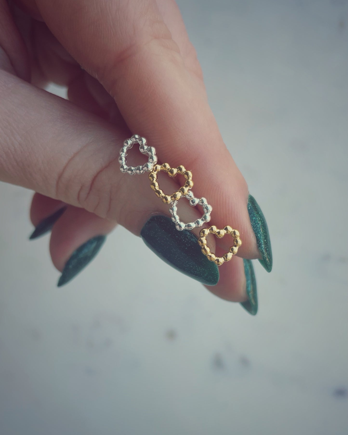 Bubble Heart stud earrings