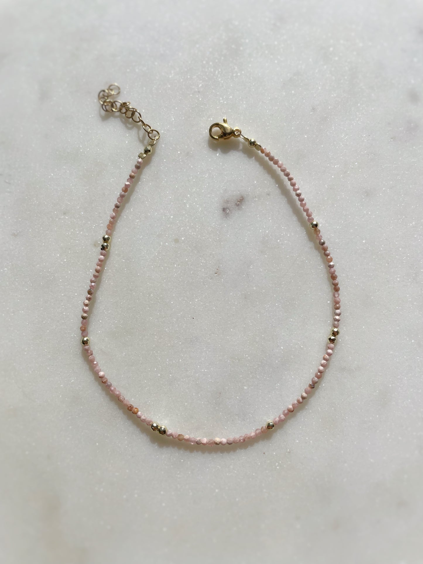 Seed beads crystal anklet