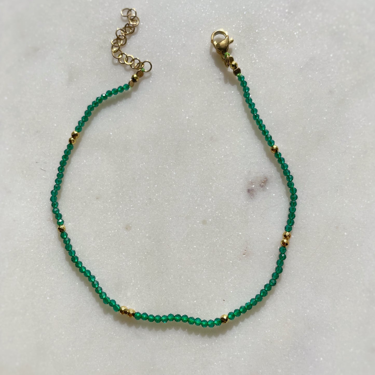 Seed beads crystal anklet