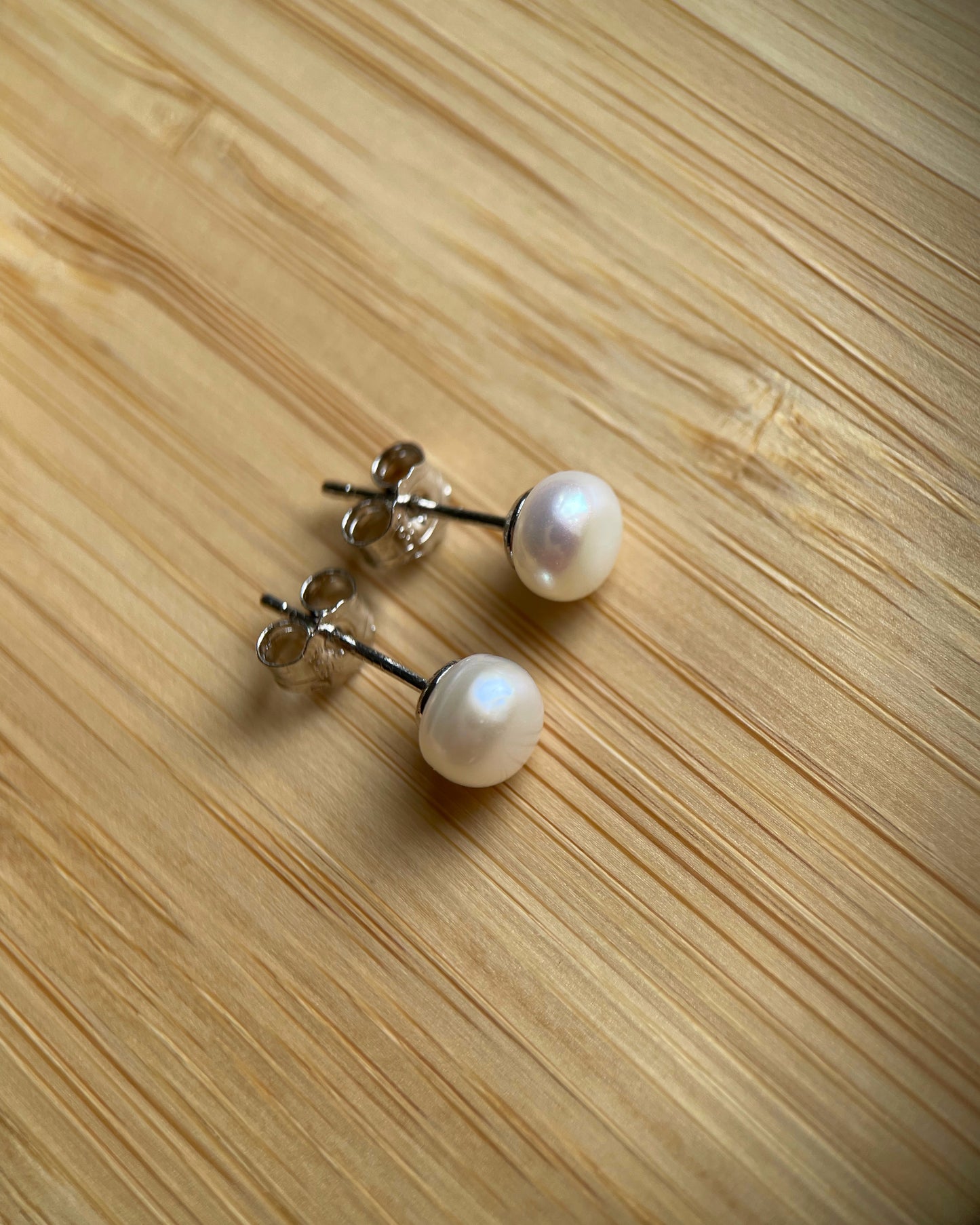 Pearl stud earrings