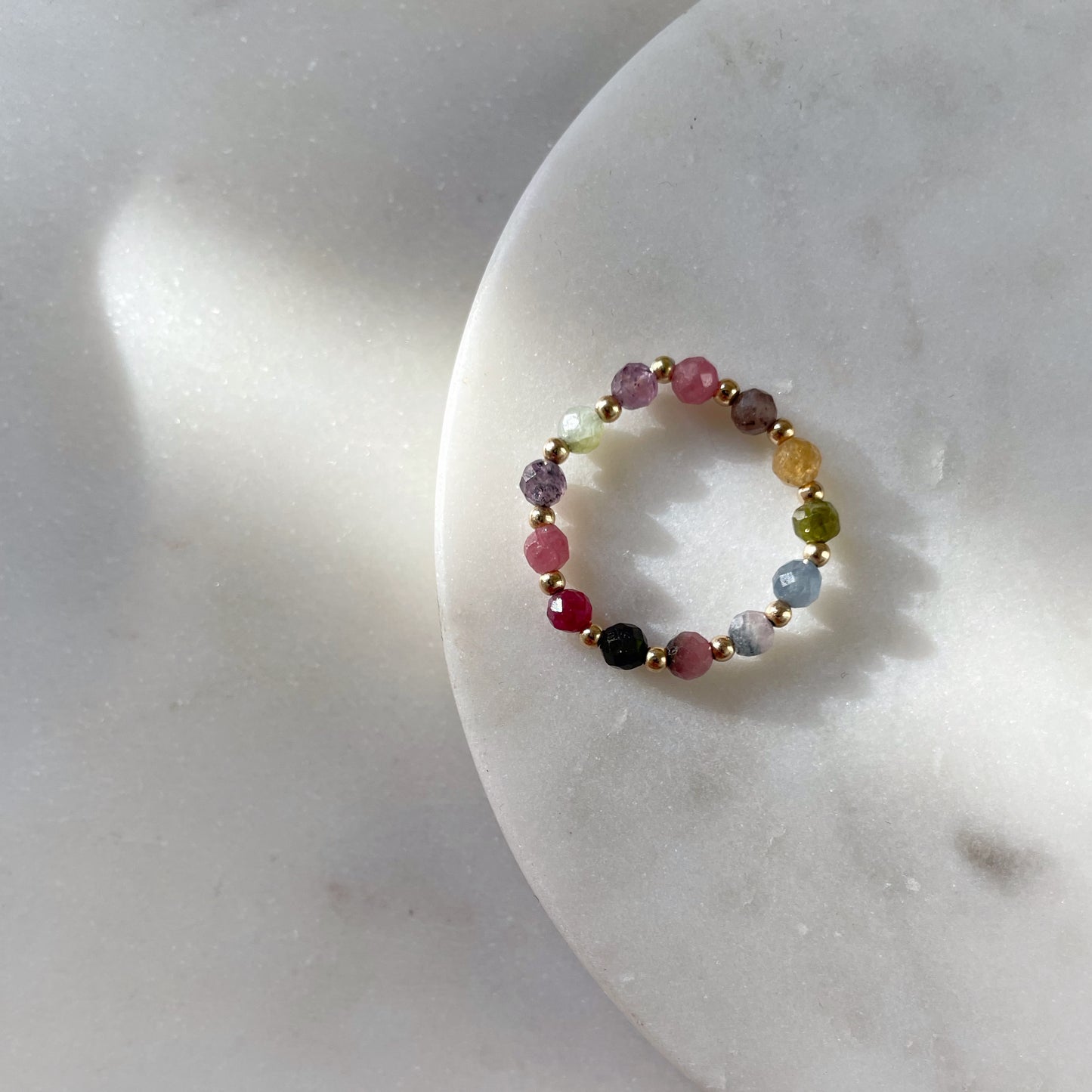Tourmaline ring (round beads)