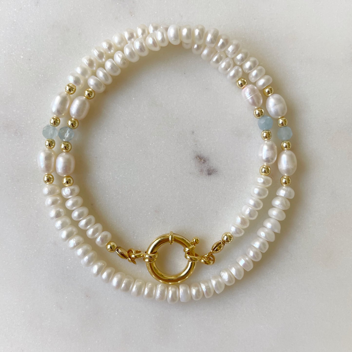 Aqua Pearls necklace