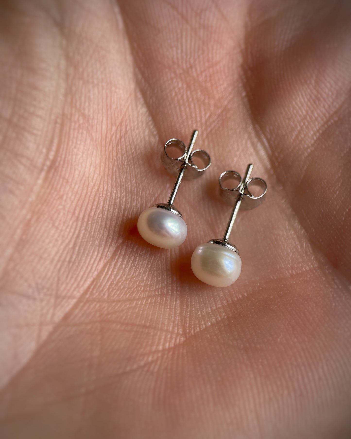Pearl stud earrings