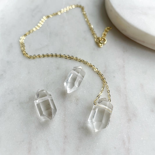 Rock Crystal Quartz on chain