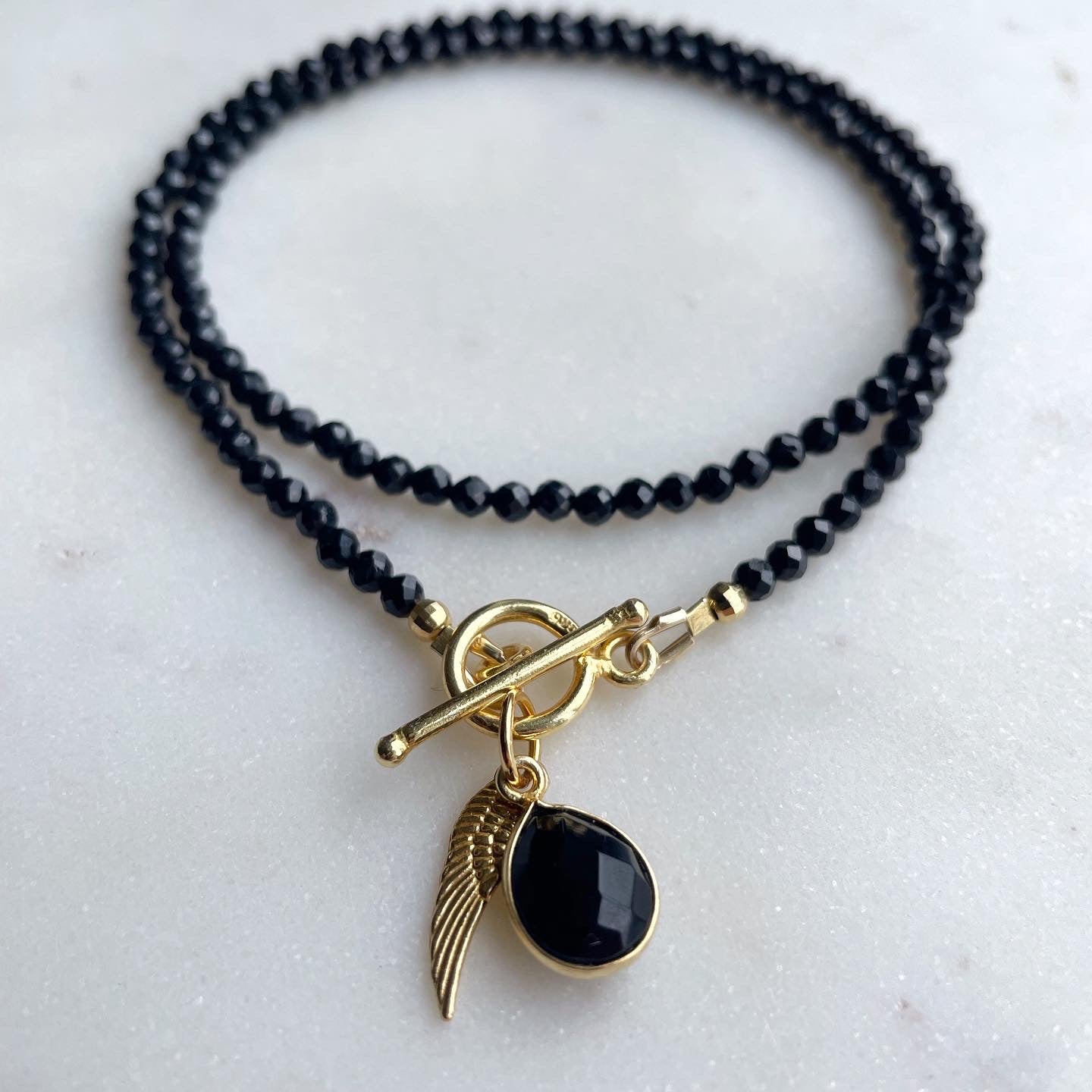 Black Angel necklace(gold)