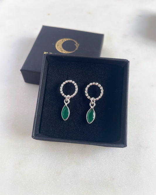 Aurora - Green Onyx earrings