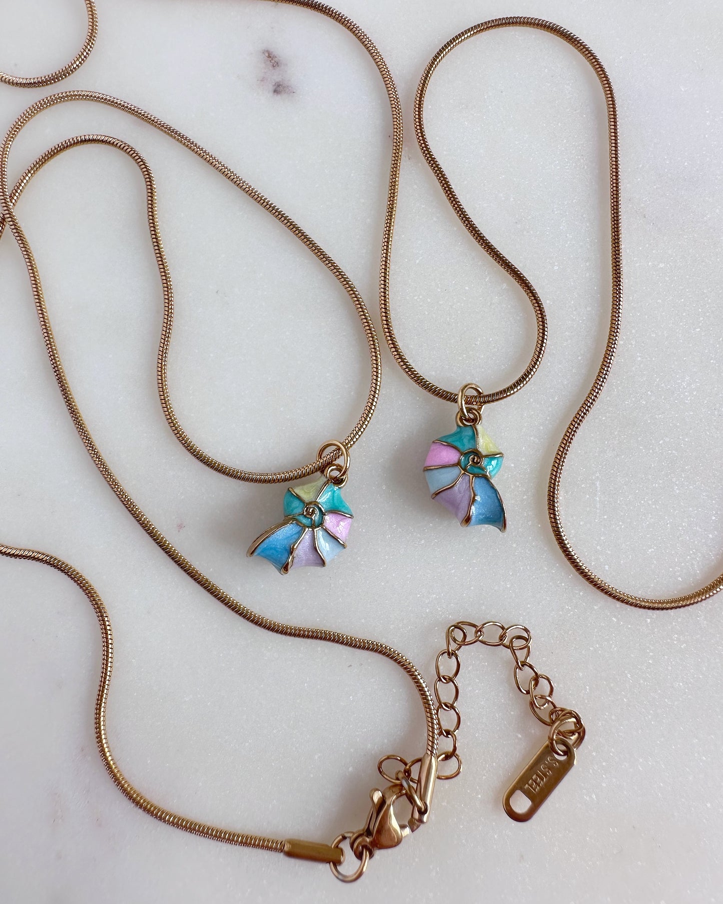 Colourful Shell chain necklace