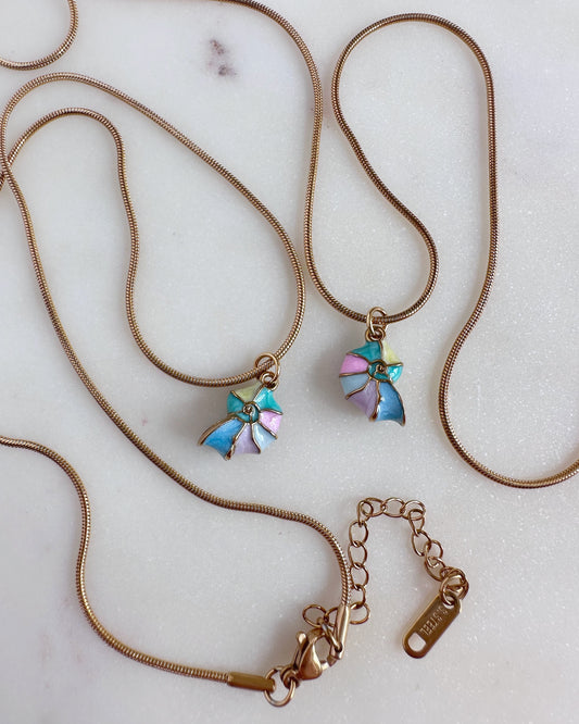 Colourful Shell chain necklace
