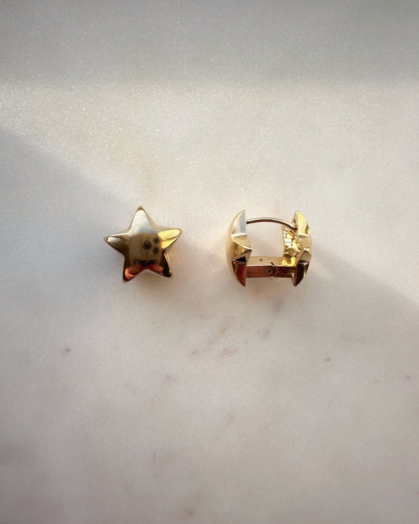 Star hoop earrings