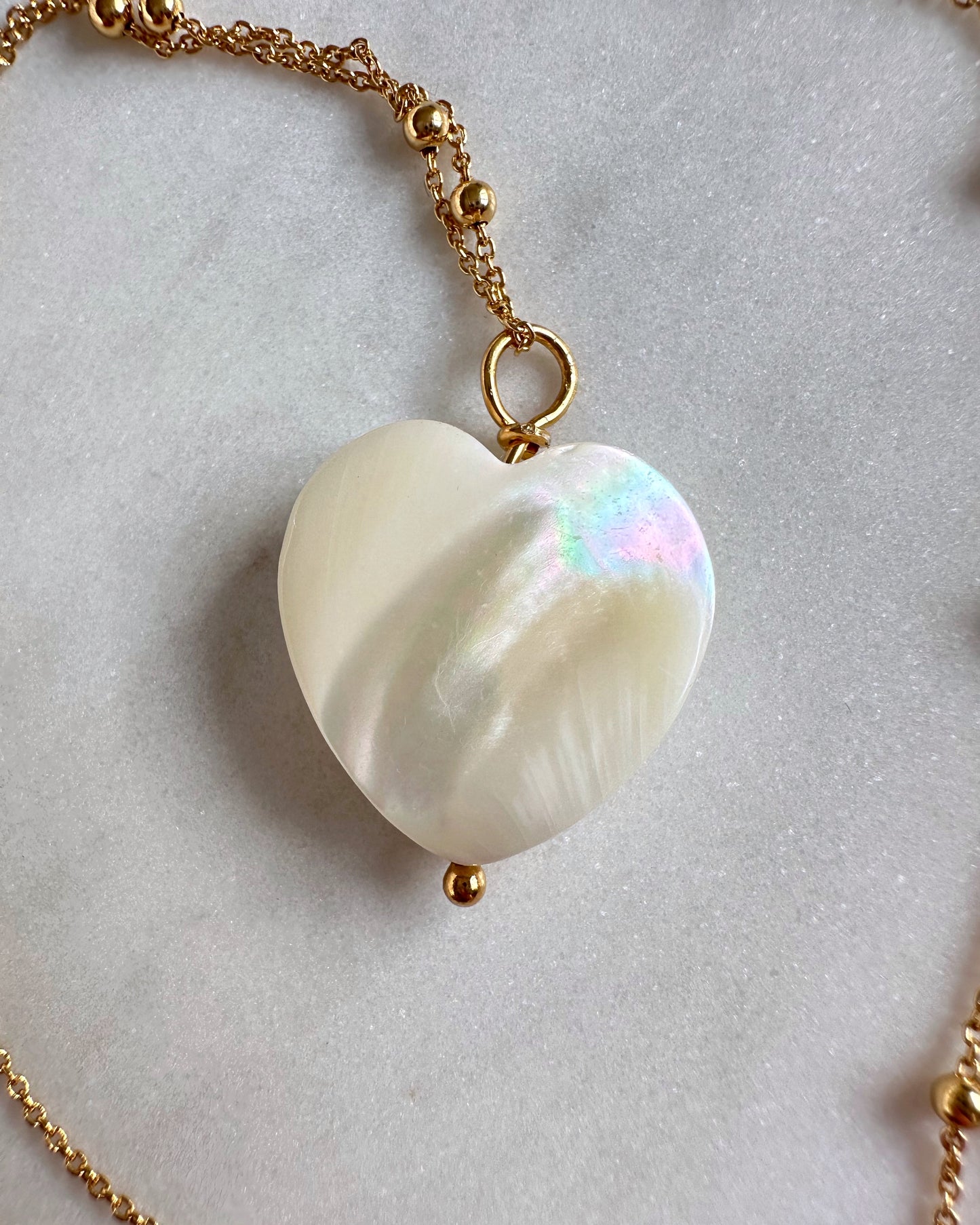 Mother of Pearl Heart on chain