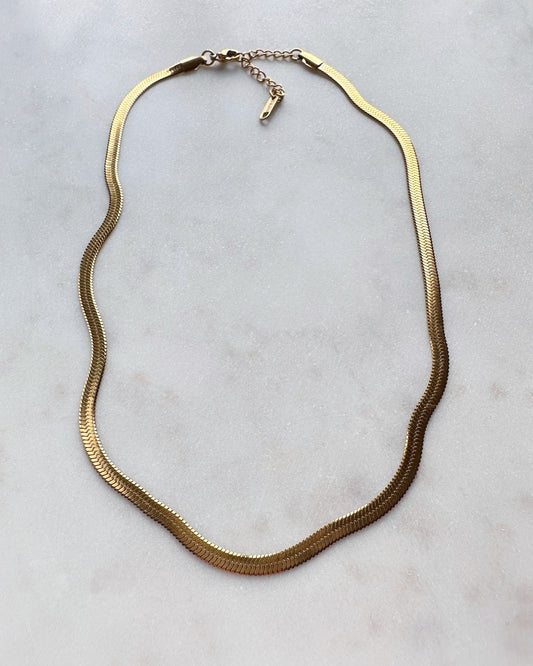 Stainless Steel Flat Snake Chain Necklace