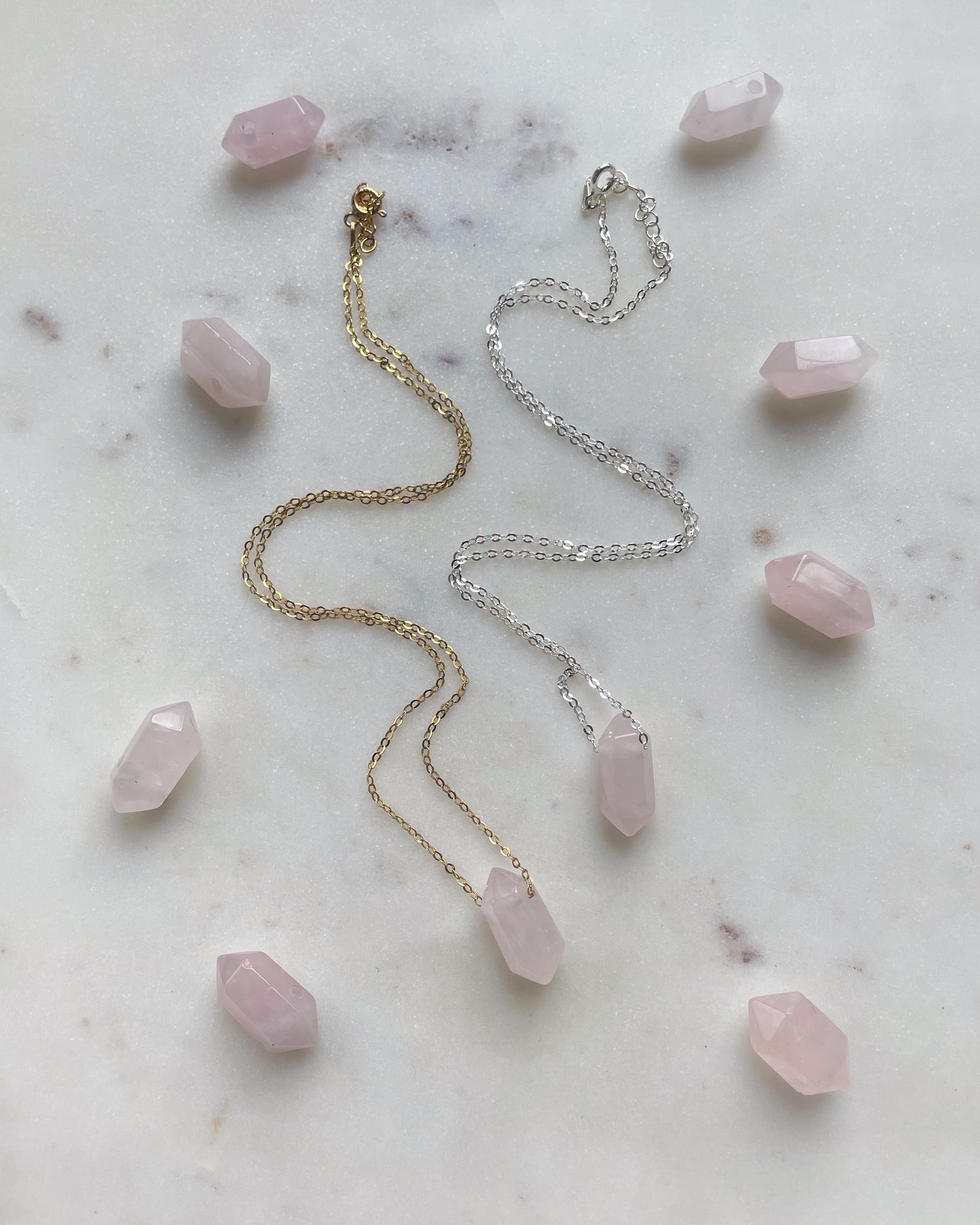 Rose Quartz on chain