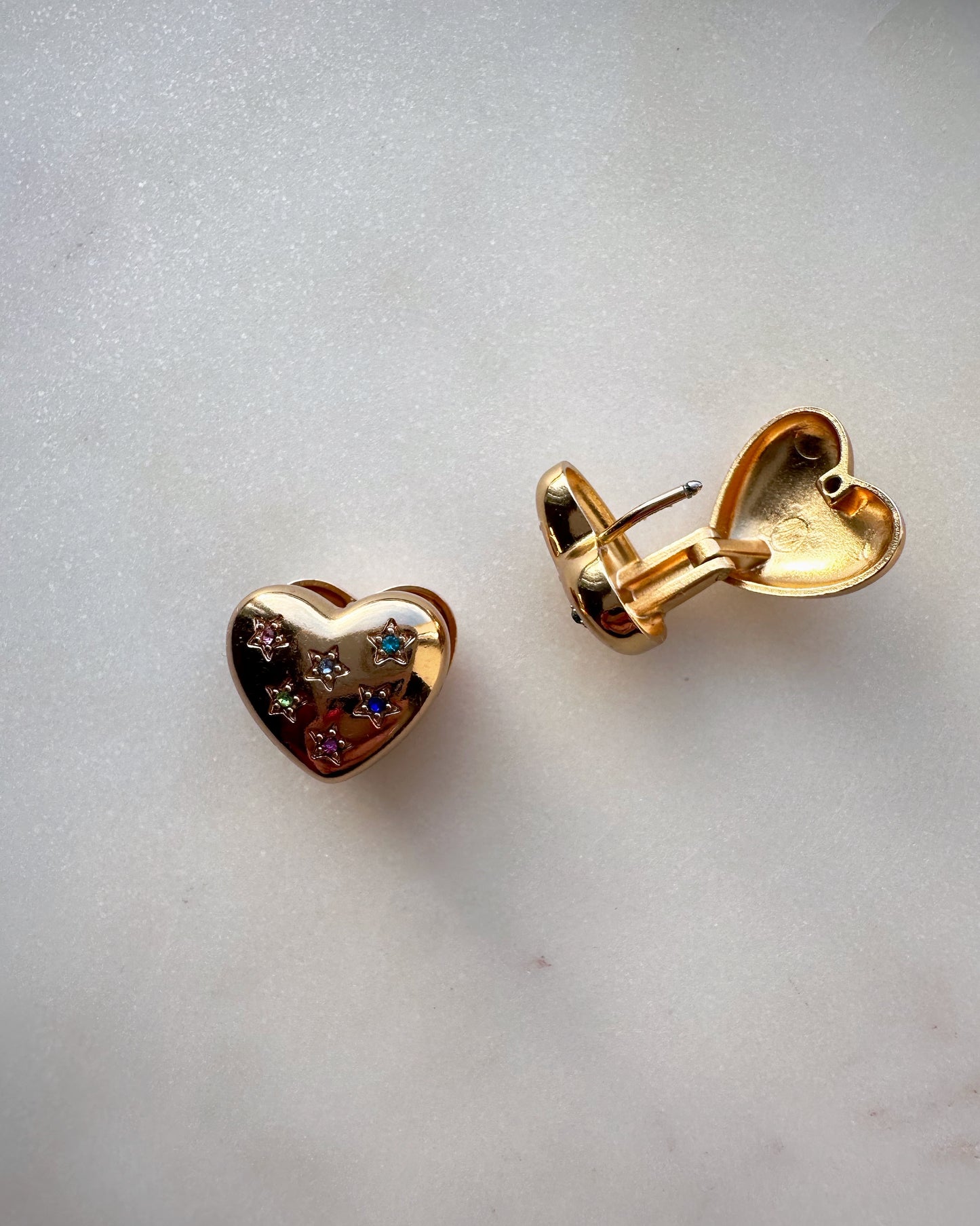 Heart hoop earrings with cubic zirconia