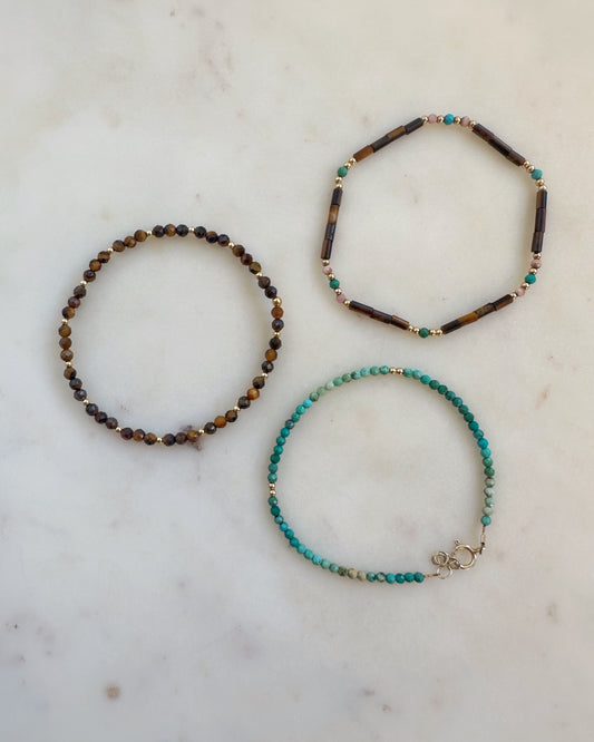 Tiger Turquoise bracelets set