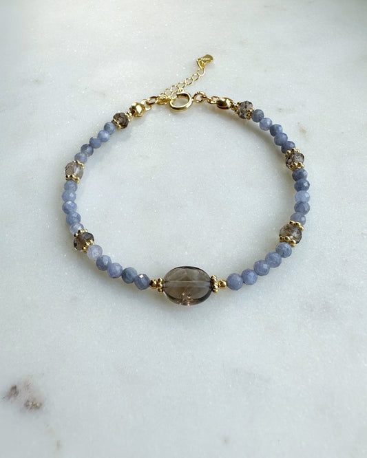 Harmony - Tanzanite and Smoky Quartz bracelet