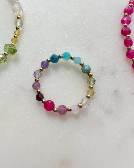 Crystals rainbow ring