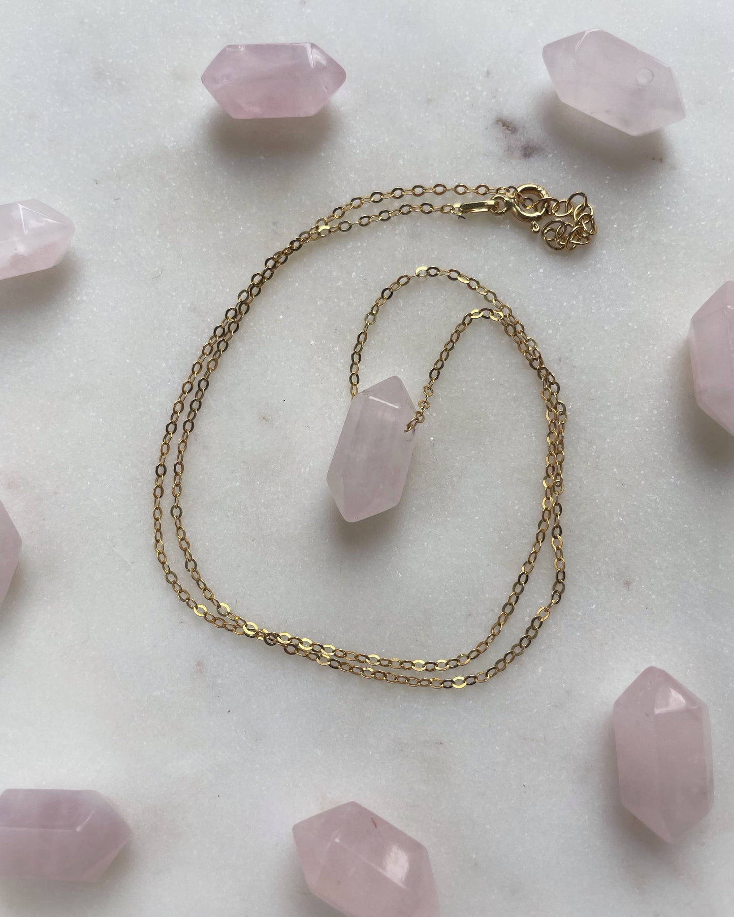 Rose Quartz on chain