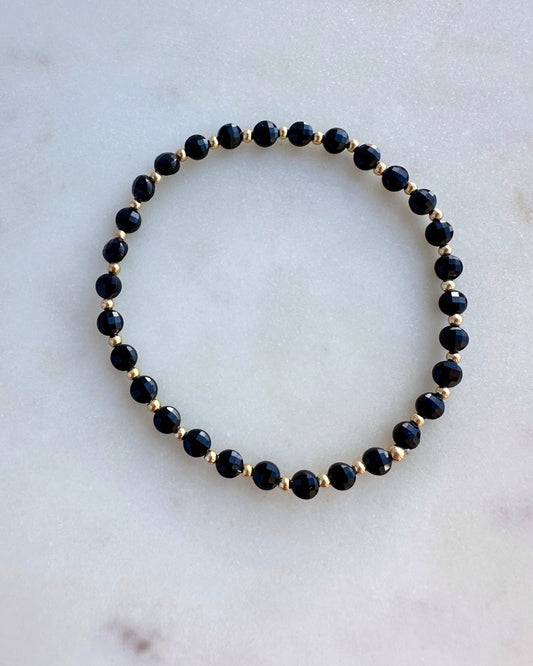 Black Spinel Coins bracelet