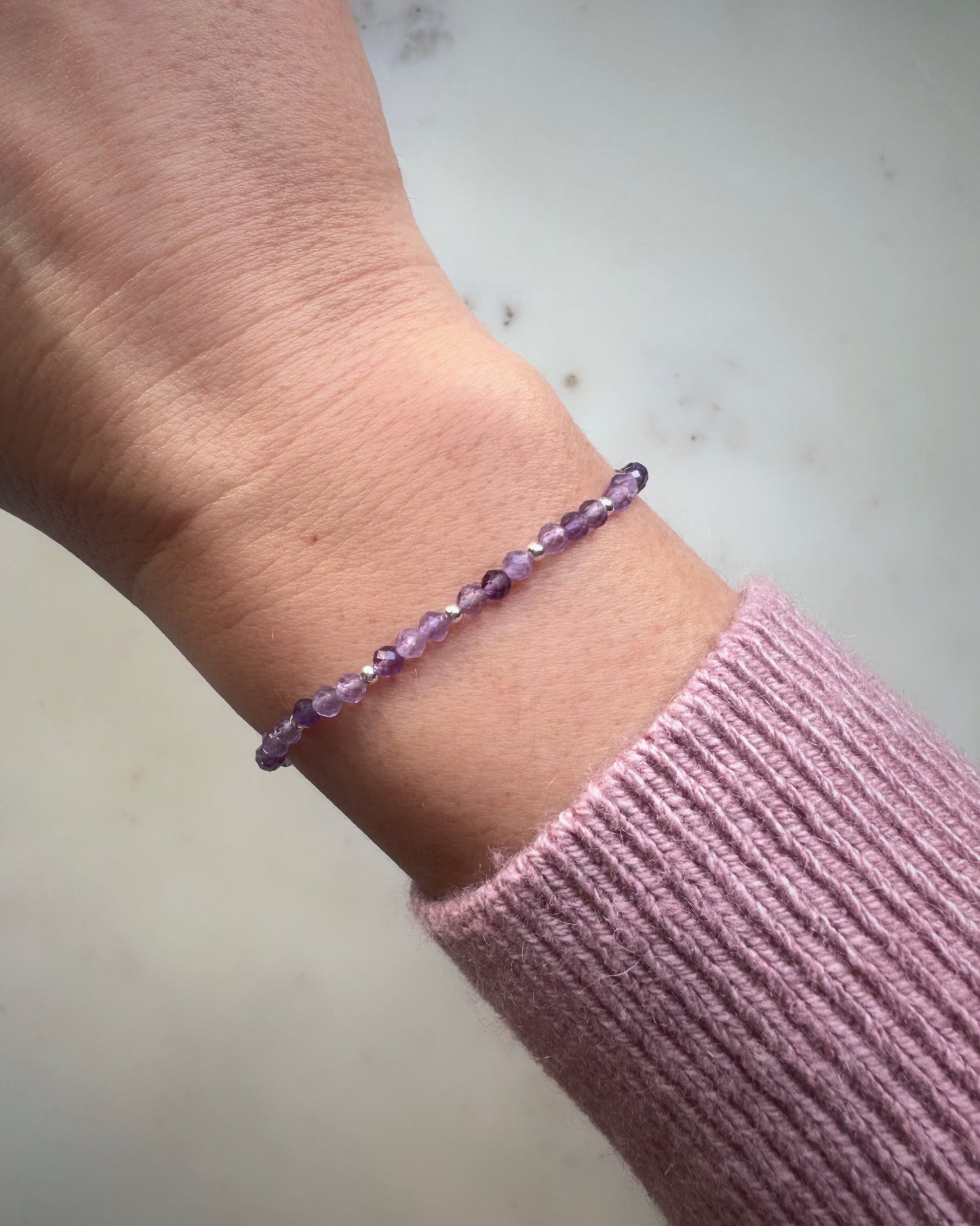 Amethyst elastic bracelet