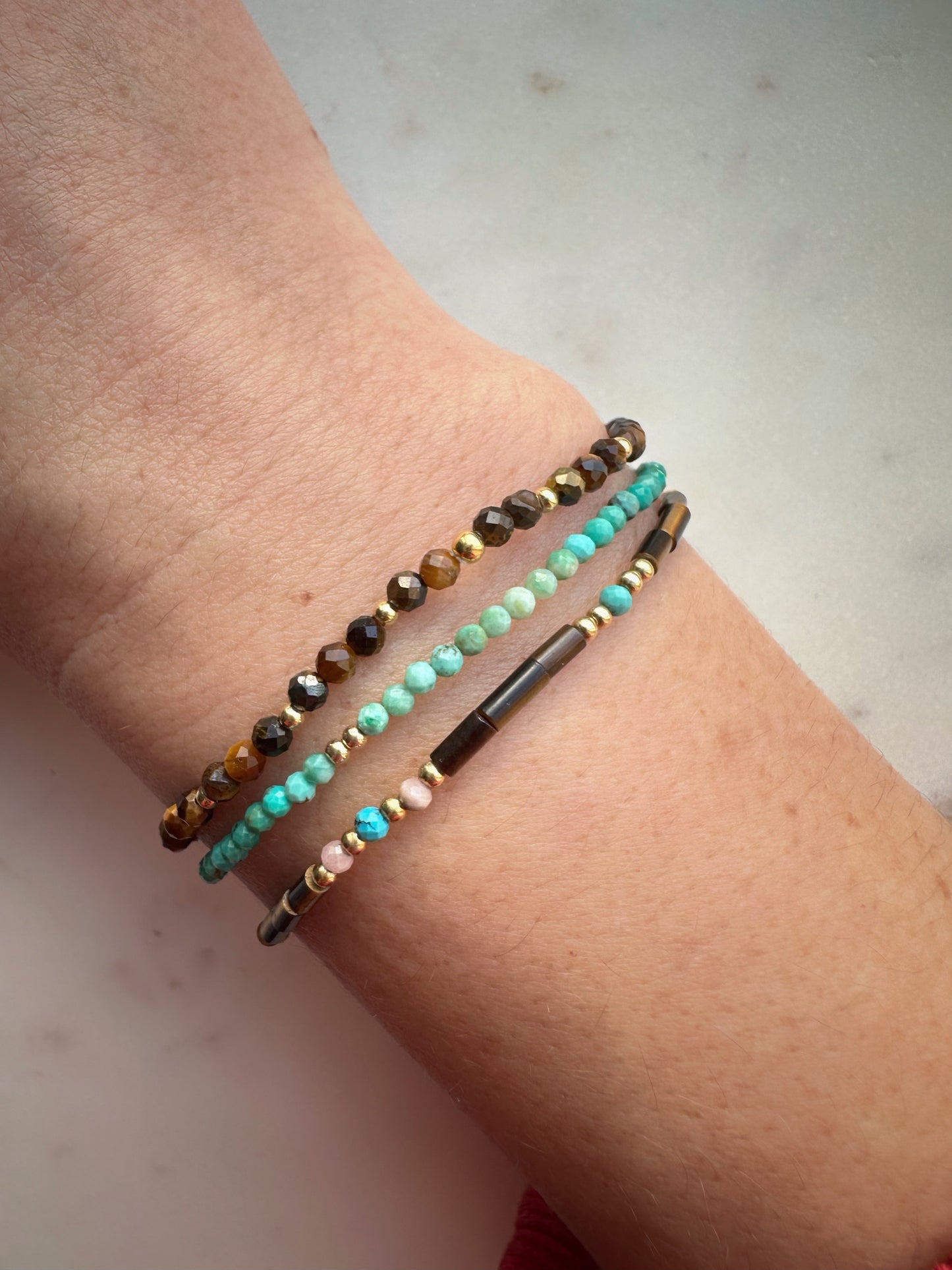 Tiger Turquoise bracelets set