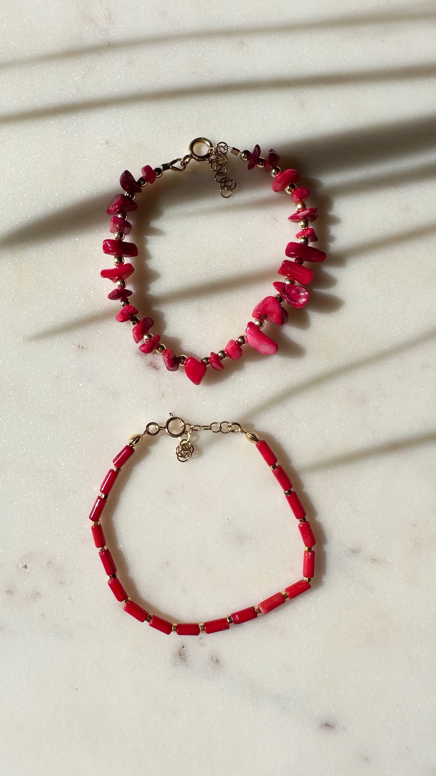 Red Chunky Coral bracelet