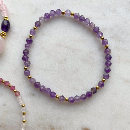 Amethyst bracelet 4mm