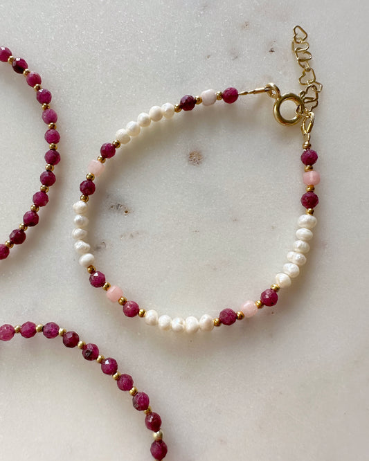 Ruby and pearls bracelet