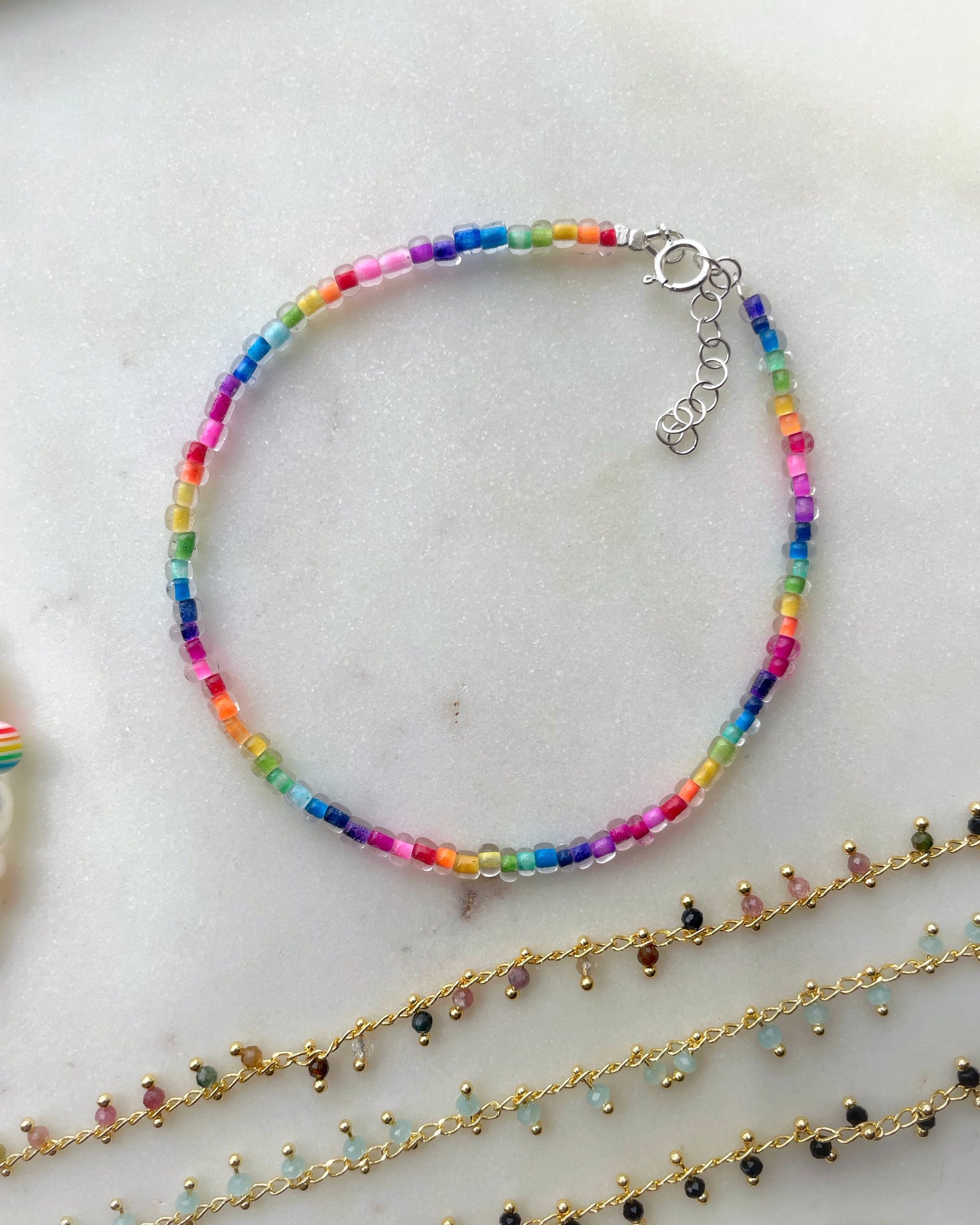 Glass Rainbow anklet