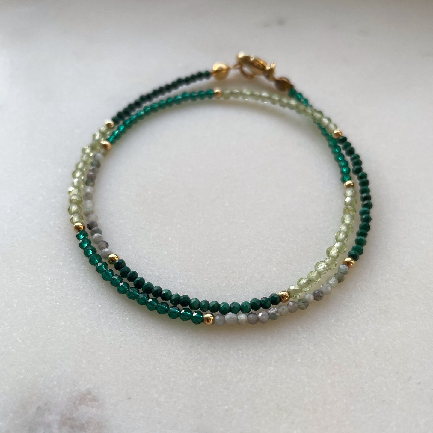 Green Mix double wrapped bracelet