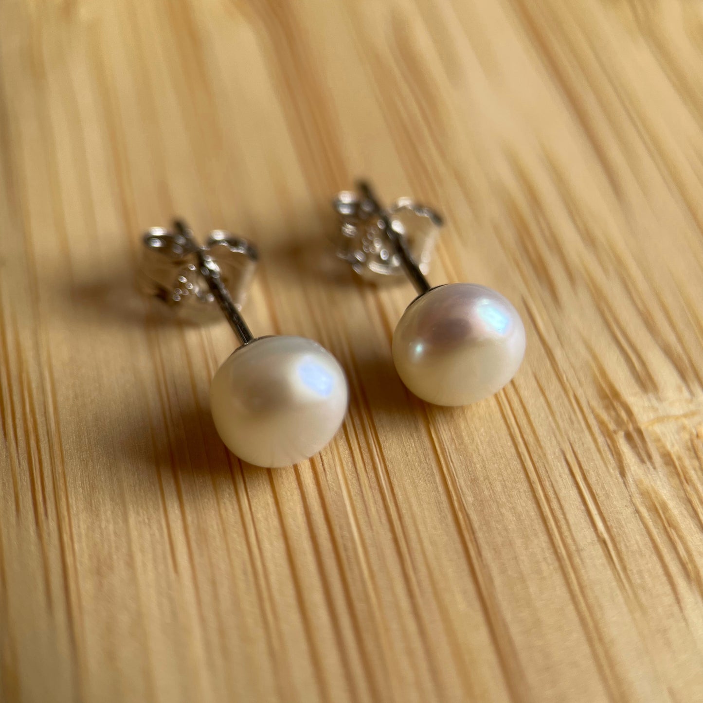 Pearl stud earrings