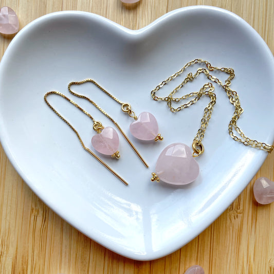 Rose Quartz Hearts earrings